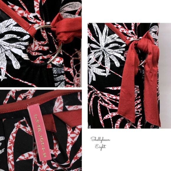 ANTHROPOLOGIE Tropical Print Stretch Wrap Dress S - Picture 5 of 11